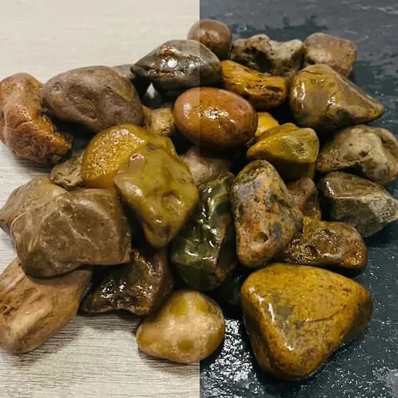 Pedra De Rio Média 9,5kg Seixo Natural Jardim Premium Paisagismo Vasos Aquarios Lagos