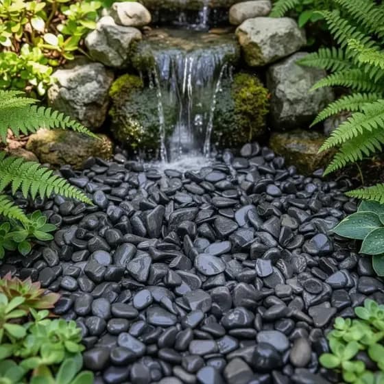 2kg Seixo Preto Natural Pedra De Rio Para Paisagismo Jardim