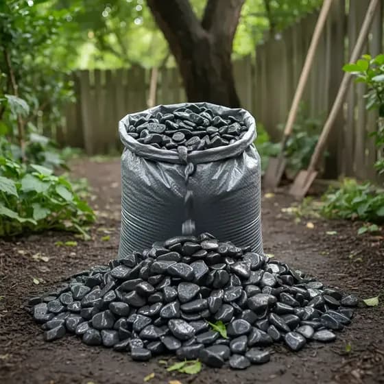 9.5kg -pedras Ornamentais Para Jardim Seixo Preto Natural