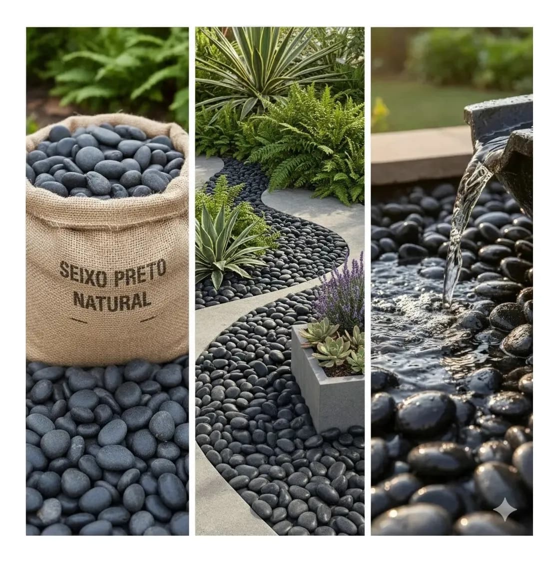 15kg Seixo Preto Pedras Para Jardim Paisagismo Lago Aquarios Preto 2 Cm 8 Cm
