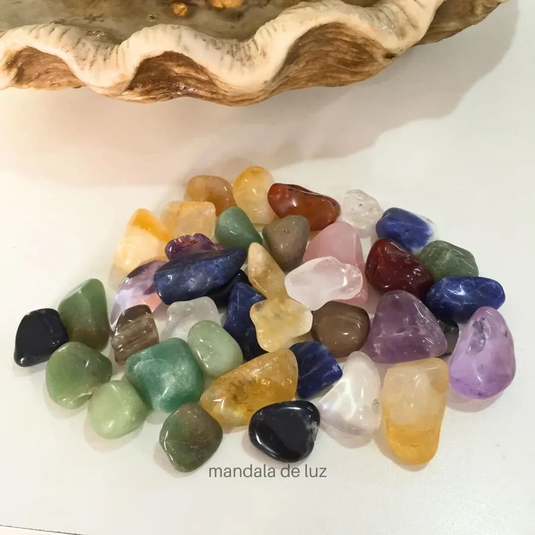 Kit Pedras Mistas Cristais Mix Energia Positiva 200 Gramas Colorido