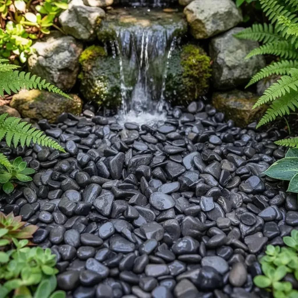 4kg Seixo Preto Pedras Para Jardim Paisagismo Lago Aquarios Preto 2 Cm 8 Cm