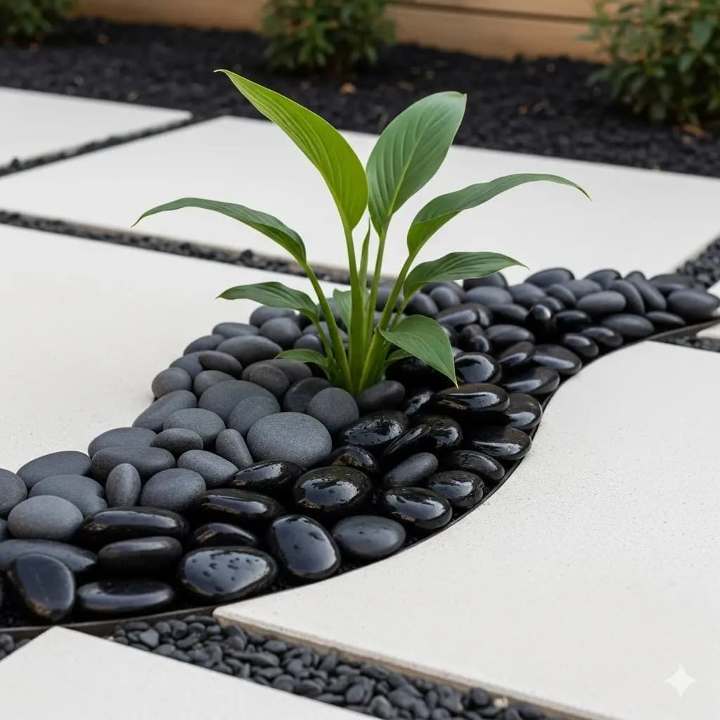 4kg Seixo Preto Pedras Para Jardim Paisagismo Lago Aquarios Preto 2 Cm 8 Cm
