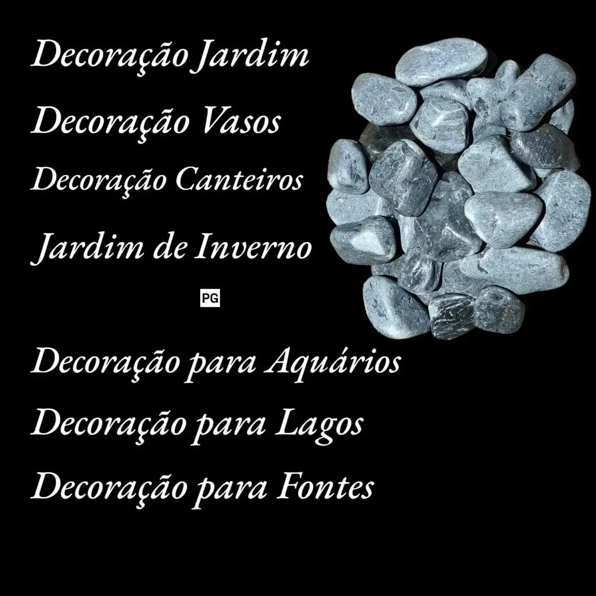 Pedras Ornamentais Seixo Cinza Para Jardim Aquario - 9,5kg Cinza 7.62 Cm 20.32 Cm