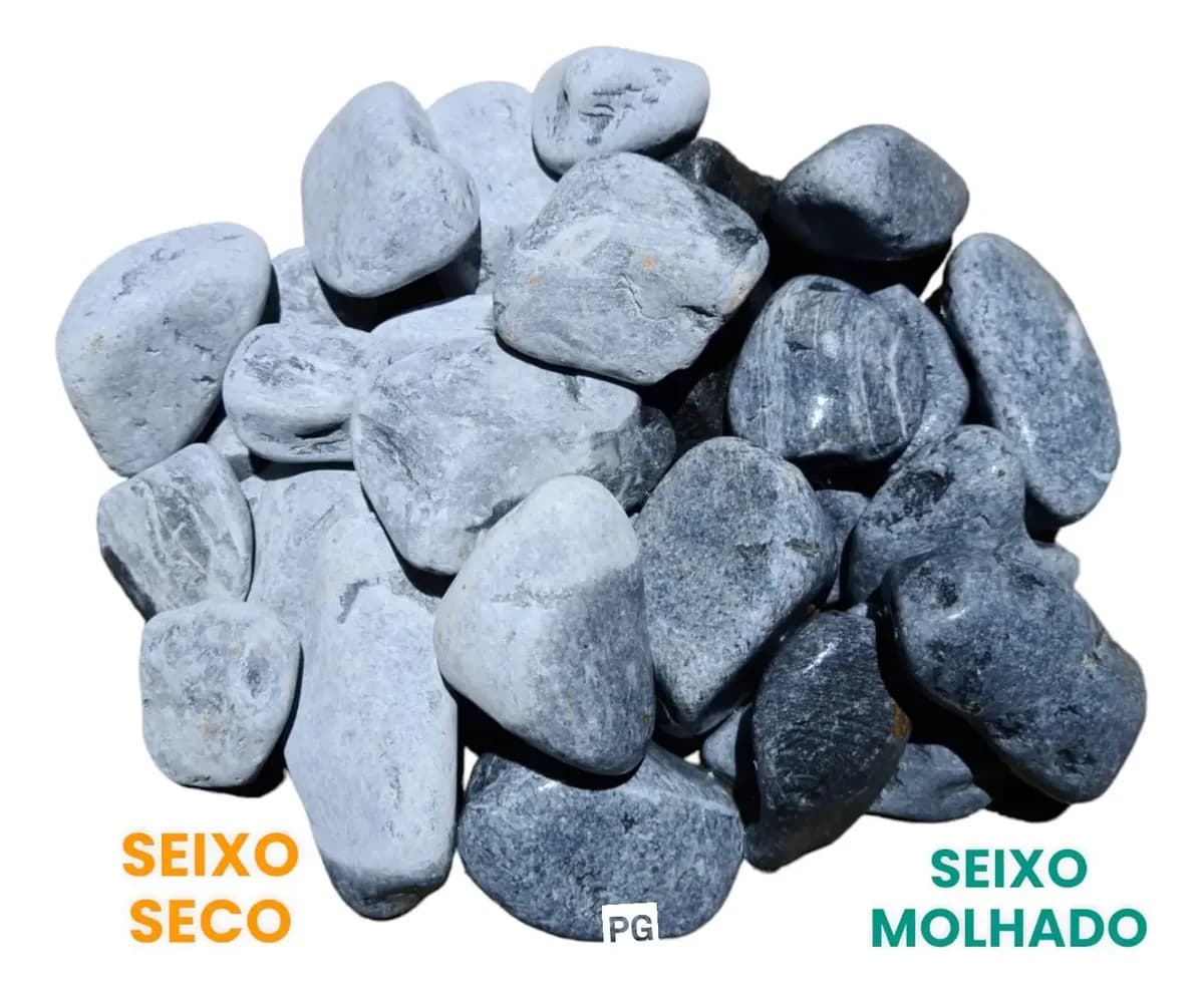 Pedras Ornamentais Seixo Cinza Para Jardim Aquario - 9,5kg Cinza 7.62 Cm 20.32 Cm