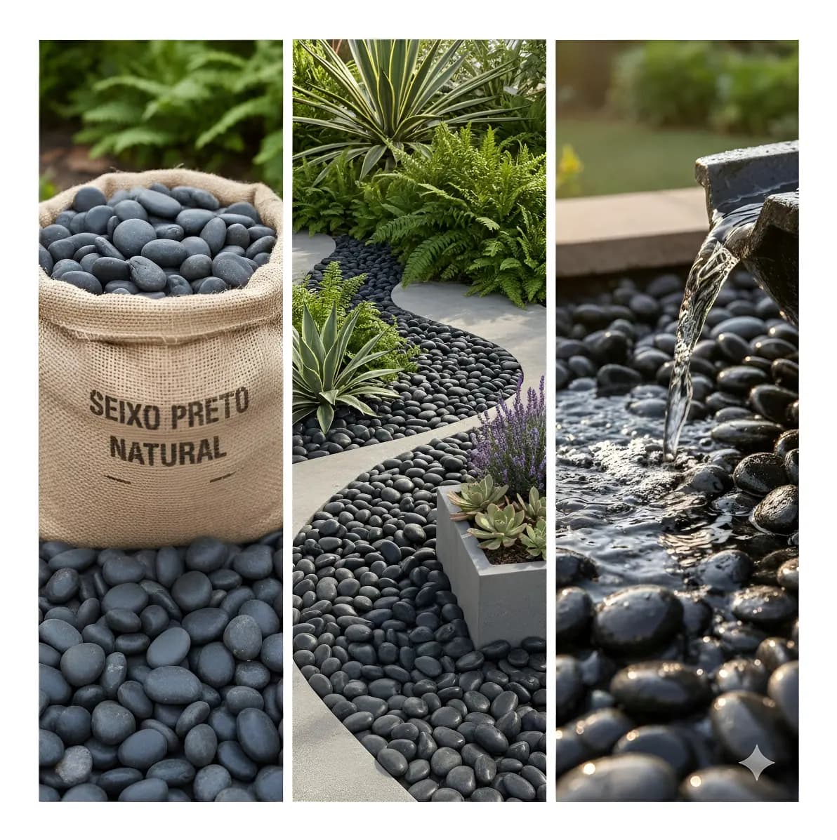 2kg Seixo Preto Natural Pedra De Rio Para Paisagismo Jardim Preto 2 Cm 8 Cm