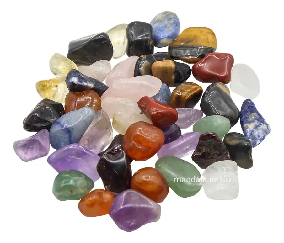 Kit Pedras Mistas Cristais Mix Energia Positiva