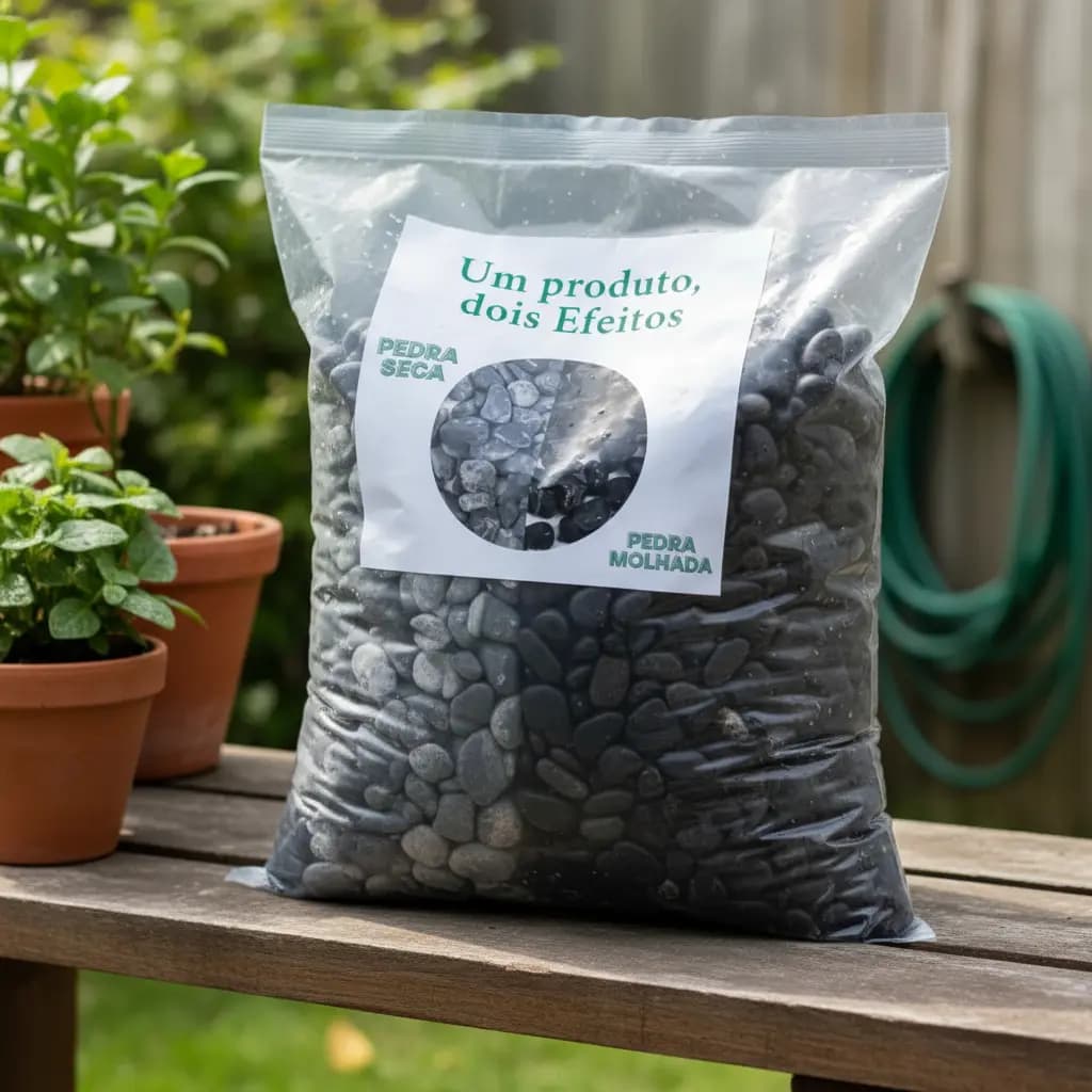 4kg -pedras Ornamentais Para Jardim Seixo Preto Natural Preto 2 Cm 8 Cm
