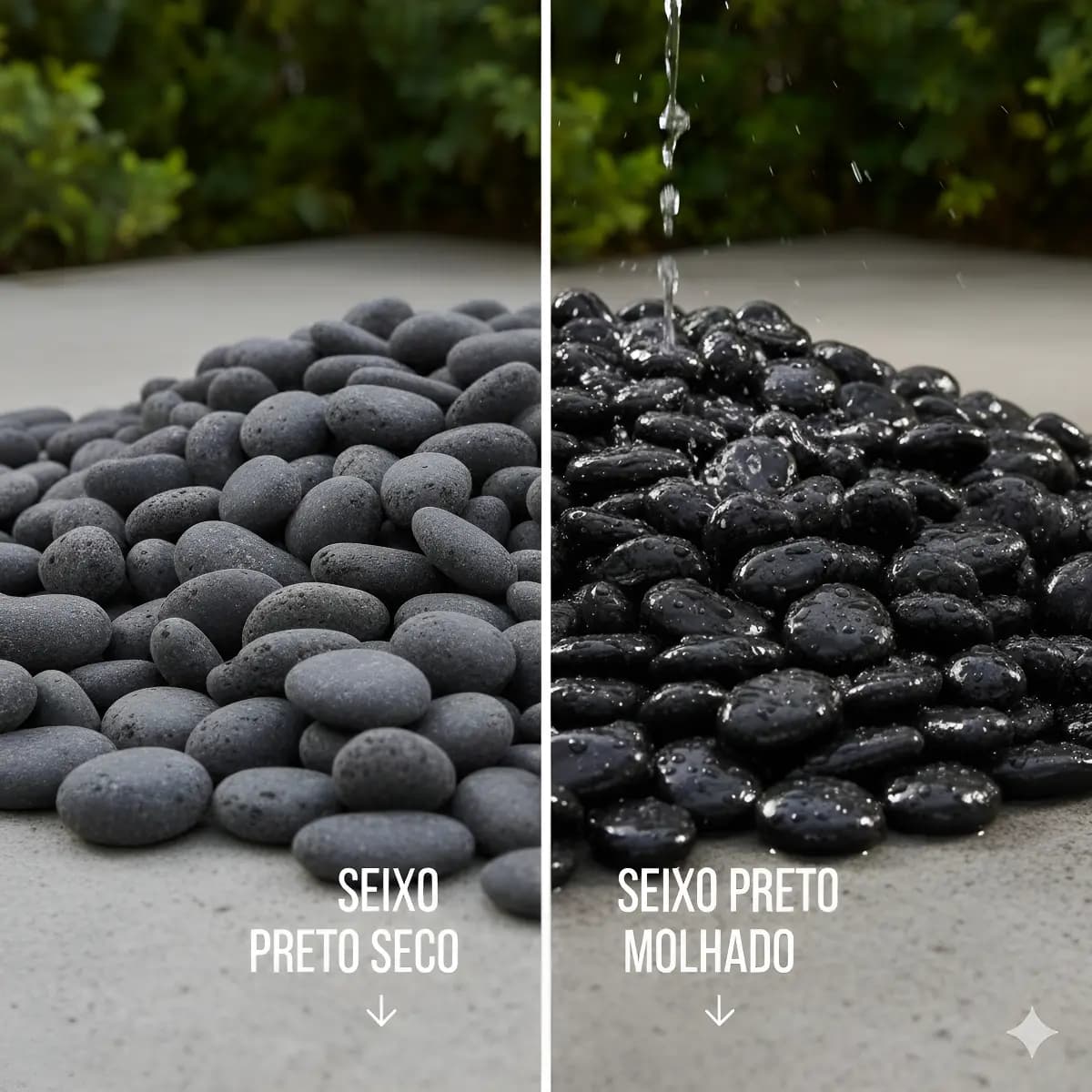 4kg -pedras Ornamentais Para Jardim Seixo Preto Natural Preto 2 Cm 8 Cm