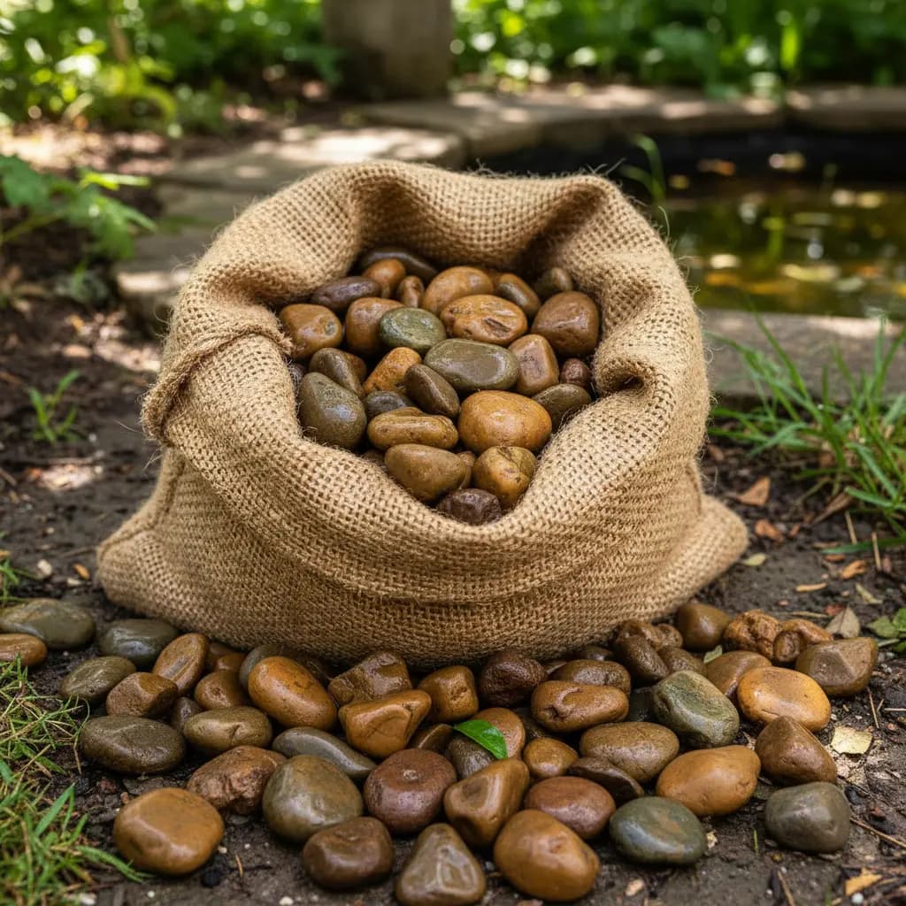 Seixo De Rio Natural Marrom Pedra Para Jardim E Vasos 9,5kg Marrom 1 Cm 7 Cm
