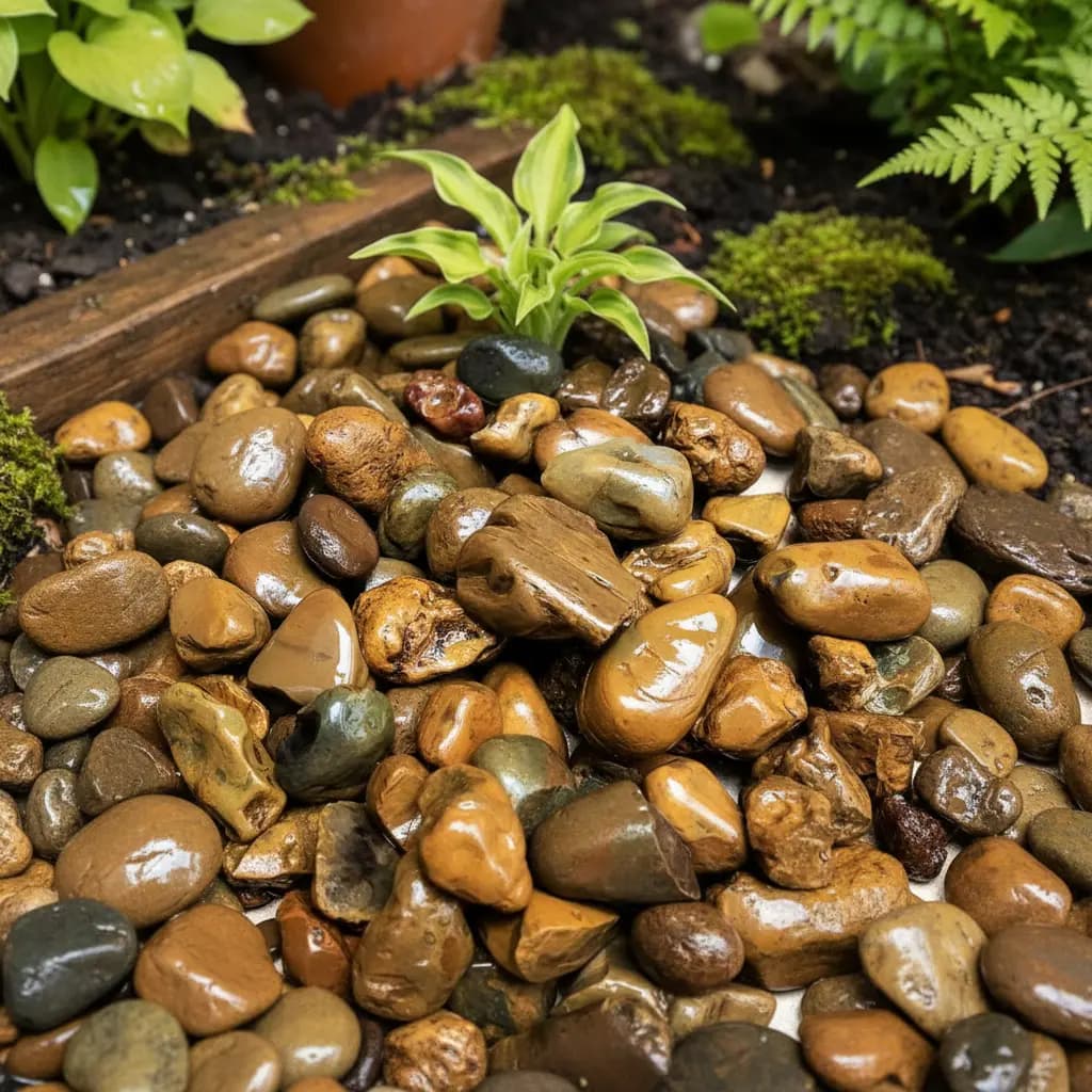 Seixo De Rio Natural Marrom Pedra Para Jardim E Vasos 9,5kg Marrom 1 Cm 7 Cm