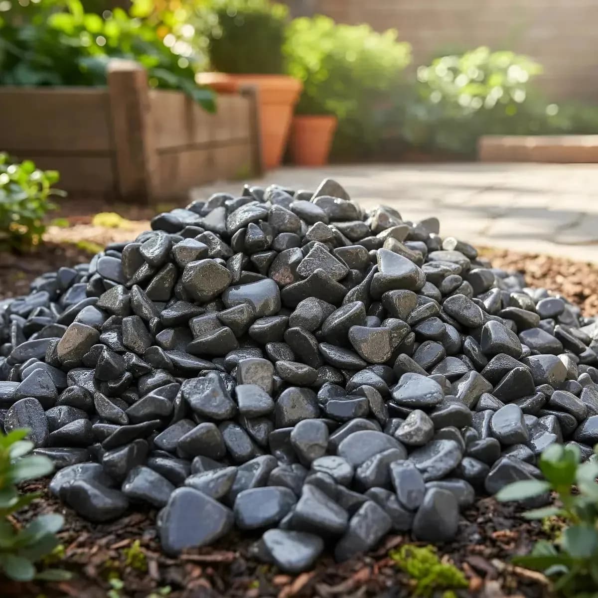 15kg Seixo Preto Pedras Para Jardim Paisagismo Lago Aquarios Preto 2 Cm 8 Cm